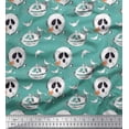 thumbnail image 1 of Soimoi Polyester Crepe Fabric Spider Web,Bat & Ghost Halloween Print Sewing Fabric Yard 42 Inch Wide, 1 of 3