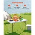 thumbnail image 3 of VEVOR 4 Ft Folding Table Portable Picnic Utility Plastic Table Handle Indoor Outdoor, 3 of 9