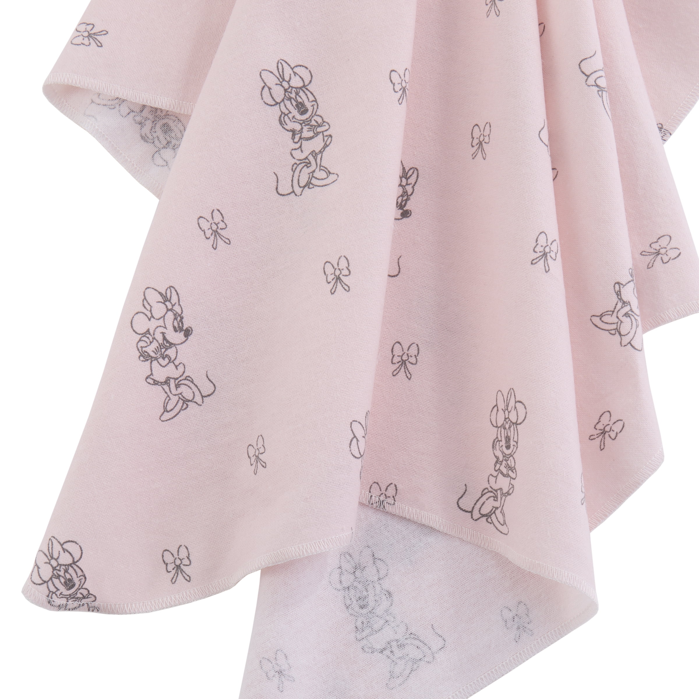 Minnie Mouse Lot de 2 Couvertures en Flanelle de Coton pour Bébé, Nourrisson Fille, Rose