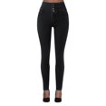 thumbnail image 1 of Bmisegm Jeans Extensibles Taille Haute Ajustés pour Femmes, Noir, P, 1 of 7