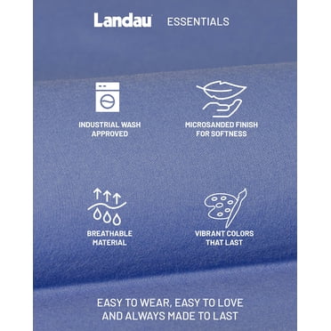 Landau Essentials 4 Pocket Scrub Jacket for Women: Classic Relaxed Fit, Crew Neck, Snap Front, and Knit Cuffs 7525