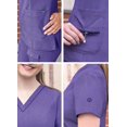 thumbnail image 4 of Adar Pro Heather Sarraus pour Femmes - Haut de Sarrau à Encolure en V Rehaussée - P4212H - Heather Grape - TTP, 4 of 7