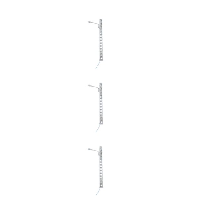 pitrice Model Railway Lamp Classical Pathway Single-Head Lightweight Ladder Streetlights Miniature Outdoor LED Metal Lamppost Silver(White Light) 3Set