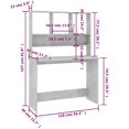thumbnail image 4 of vidaXL Desk with Shelf Concrete Grey 110x45x157 cm Engineered Wood, 4 of 5
