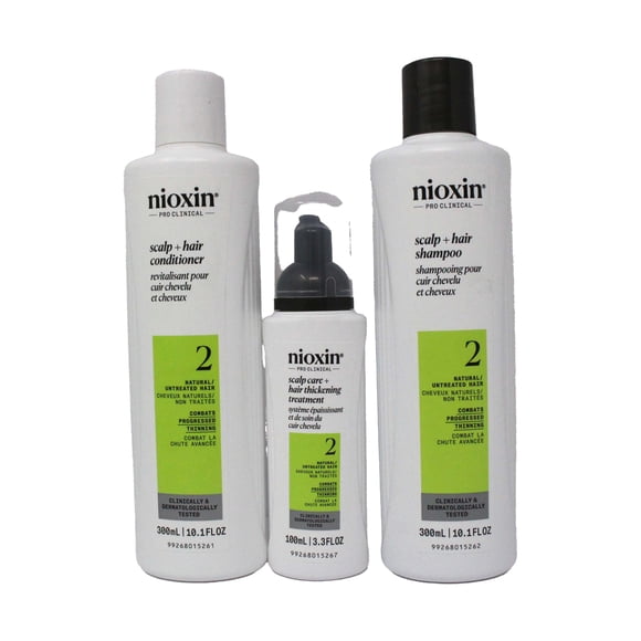 Nioxin Pro Clinical Système 2 Ensemble de Soins Capillaires pour Cheveux Naturels/non Traités