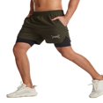 thumbnail image 2 of Men‘s 2 in 1 Workout Running Shorts Quick Dry Lightweight Gym Training Sport Short with Phone Pockets, 2 of 8