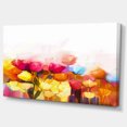 thumbnail image 2 of Yellow Pink Red Tulips on White - Large Floral Canvas Artwork, 2 of 3