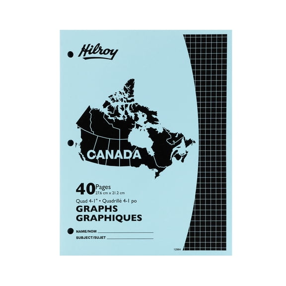 Hilroy® Cahier d'exercices Canada, quadrillé 4-1'', bleu