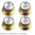 thumbnail image 4 of Electric Guitar Top Hat 2 Volume & 2 Tone Knobs for Gibson EPI LP ST Guitars, 4 of 7