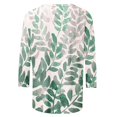thumbnail image 5 of Jsaierl Automne Manches 3/4 Hauts pour Femmes Décontractés Col Rond Chemises Mode Imprimées T-Shirts Confortables Légers 2024 Blouses pour Dames, 5 of 5