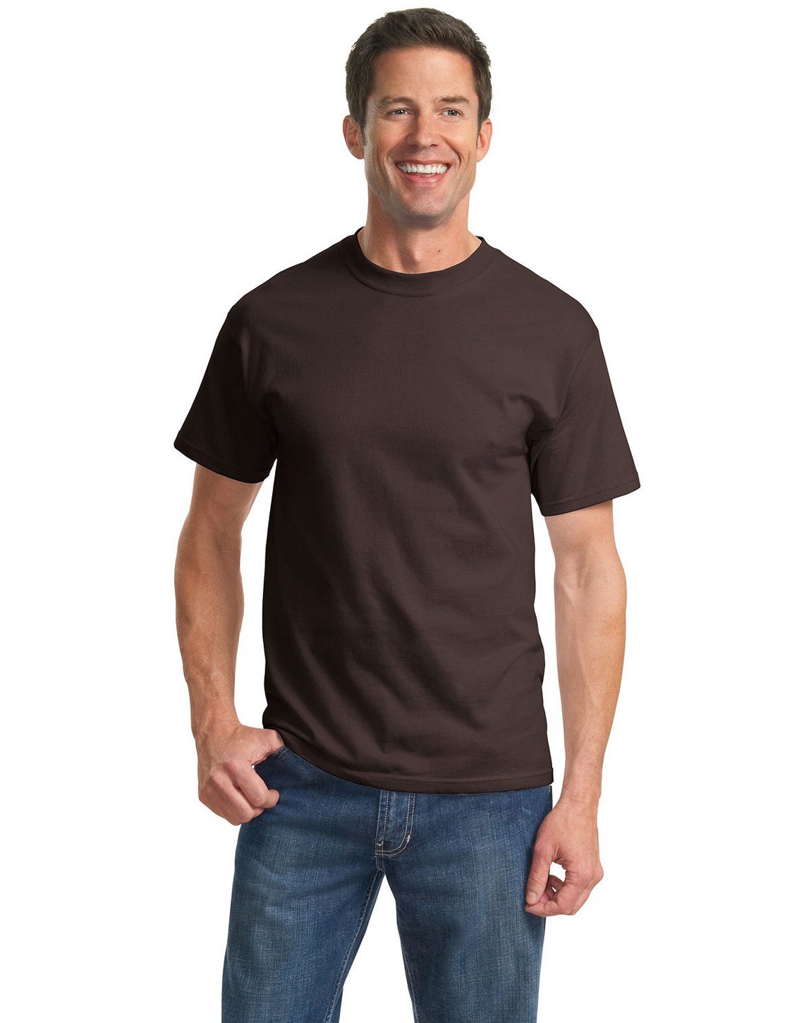 Port & Company - T-Shirt Essentiel. - Brun Chocolat Foncé - S