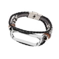 thumbnail image 3 of Watch Bracelets, Comfortable Skin Friendly Easy Install Exquisite Retro Leather Strap  For Mi Band 6 Smartwatch Black And Silver, 3 of 8