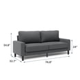 thumbnail image 3 of Mainstays Modern Upholstered Fabric Sofa, Dark Grey, 3 of 9