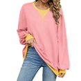thumbnail image 1 of T-shirts à Manches Longues pour Femmes Rose P, 1 of 8