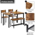 thumbnail image 4 of SOGES Dining Table Set of 4, Kitchen Table with 2 Chairs 1 bench, Use for Living Room Dining Room Kitchen, Rustic Brown, 4 of 8