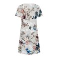 thumbnail image 5 of Pisexur Robe à Manches Courtes à Col Rond pour Femme Été Décontractée Col Rond Manches Courtes Plissée Imprimée Robes Femme Robe, 5 of 5