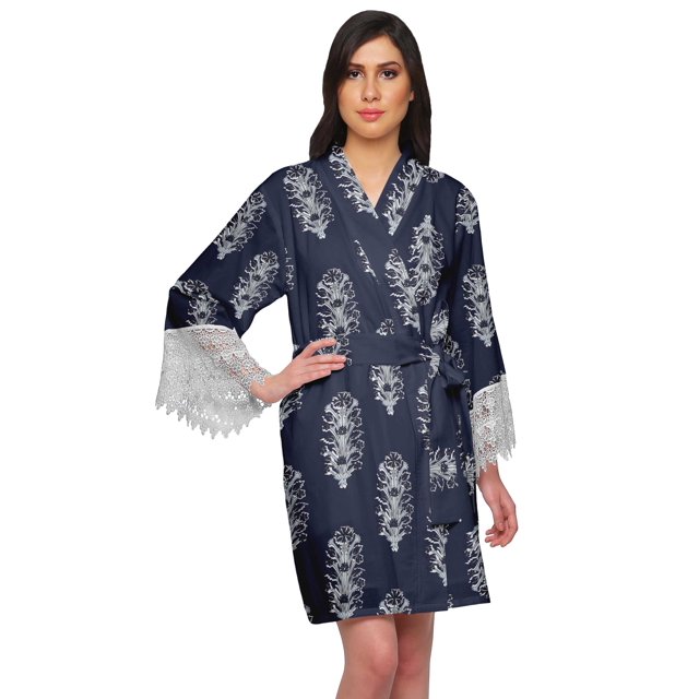 Moomaya Bride Getting Ready Shirt Cotton Short Robes For Women Bath Robe Girls