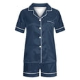 thumbnail image 4 of Besolor Pyjama d'Été pour Femme, Tenue de Nuit Décontractée à Manches Courtes, Chemise Boutonnée avec et Ensembles, Tenue de Détente, Pjs, 4 of 4