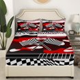 thumbnail image 3 of YST Draps de Course Taille Simple, Ensemble de Draps de Voiture de Course Rouge pour Enfants Garçons Drapeau Camouflage, Ensemble de Literie Sports Cool Vitesse Extrême Automobile Échiquier 3 Pcs, 3 of 5