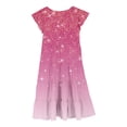 thumbnail image 4 of Girls Dresses Casual Gradient Ruffle Sleeve Round Neck Layered A-Line Dress for Daily Outdoor Use 6-15 Years, 4 of 6