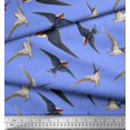 thumbnail image 3 of Soimoi Blue Poly Georgette Fabric Flying Woodpecker Bird Decor Fabric Printed Yard 52 Inch Wide, 3 of 3