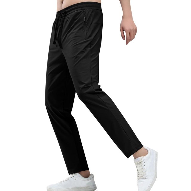 EOYWHK Pantalon Homme Séchage Rapide Extensible Taille Élastique Pantalon de Costume Protection Solaire Respirant Jambe Droite Randonnée Course Pêche Liquidation