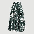thumbnail image 3 of Bocqde Women's Boho Maxi Skirts Summer Fashion Casual Drawstring Elastic High Waist Long Skirt Solid Color Flowy A Line Ruffle Swing Skirt, 3 of 3