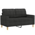 thumbnail image 2 of vidaXL 3 Piece Sofa Set with Cushions Black Fabric, 2 of 5