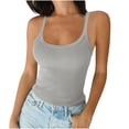 thumbnail image 1 of Timegard Tank Tops for Women Plus Size Square Neck Slim Comfy Solid Color Basic Tee Casual Going out Top, 1 of 6