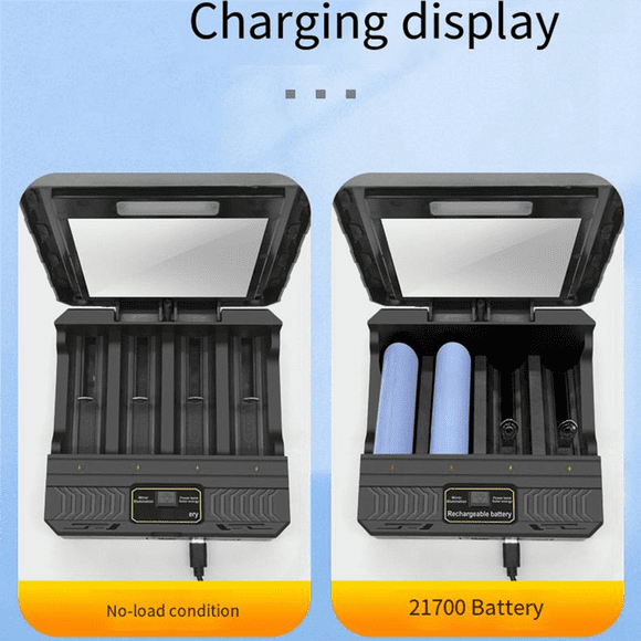 2X 18650 Charger Solar Lithium Battery Smart Charger Type-C Four-Slot Multi-Function Outdoor Charger