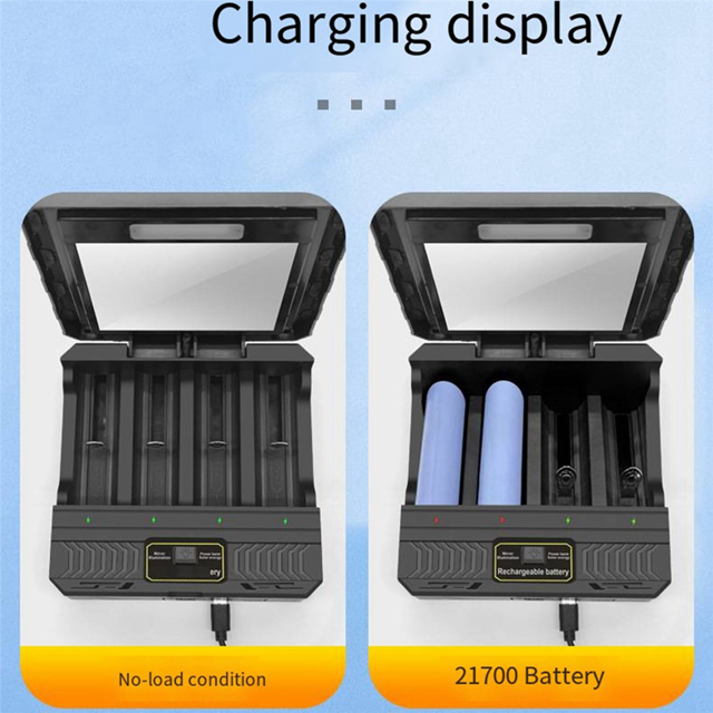 2X 18650 Charger Solar Lithium Battery Smart Charger Type-C Four-Slot Multi-Function Outdoor Charger