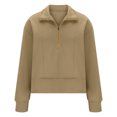 thumbnail image 5 of MeetoTime Half Zip Sweatshirt for Women Fall Casual Drop Shoulder Long Sleeve Pullover Tops, 5 of 5