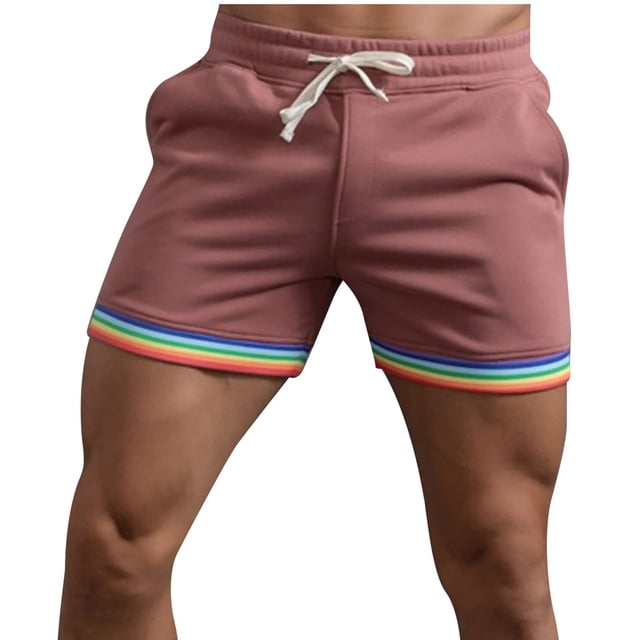 Mefallenssiah Men'S Casual Solid Color Casual Drawstring Pockets Elastic Sports Shorts