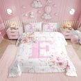thumbnail image 1 of Erosebridal Ensembles de Couette Lettre E Initiale Format Double, Couettes et Duvets Monogrammés Floraux, Déco Initiales A-Z, Réversible, 1 of 8