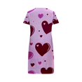 thumbnail image 4 of RANJIE Nuisette pour Femme Grande Taille à Imprimé Cœur, Manches Courtes, Col Ras du Cou, Coupe Ample, Robe de Nuit pour la Saint-Valentin, Rouge TTG, 4 of 4