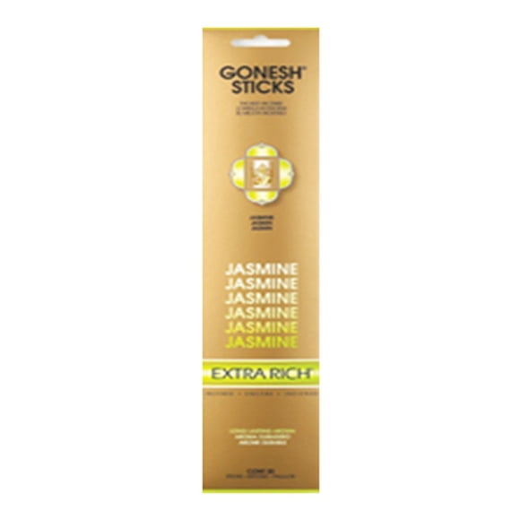 Gonesh Incense Extra Rich- Jasmine (20 Sticks In 1 Pack) (Pack of 3)