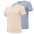 thumbnail image 1 of AherBiu 2PCS Workout Mens T-Shirts Gym Undershirts Crewneck Short Sleeve Basic Cotton T Shirts Solid Color, 1 of 2