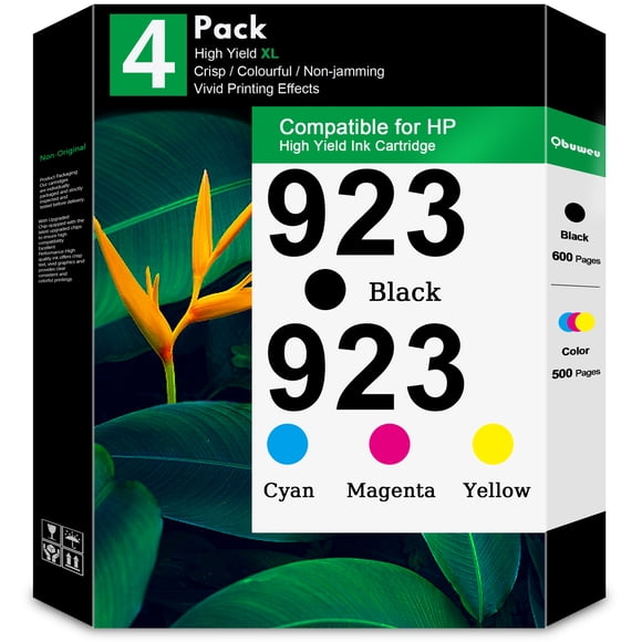923 Cartouche d'Encre Compatible pour HP 923, Cartouches d'Encre pour OfficeJet 8122e OfficeJet Pro 8135e 8138e 8139e Imprimante (Noir/cyan/jaune/magenta), Lot de 4