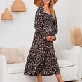 thumbnail image 4 of PEZHADA Mode d'Automne pour Femmes,Vêtements de Maternité pour Femmes,Robe Longue Décontractée et Aguichant pour Femmes Enceintes avec Petite Impression Florale en Mousseline à Col et Manches Longues, 4 of 5