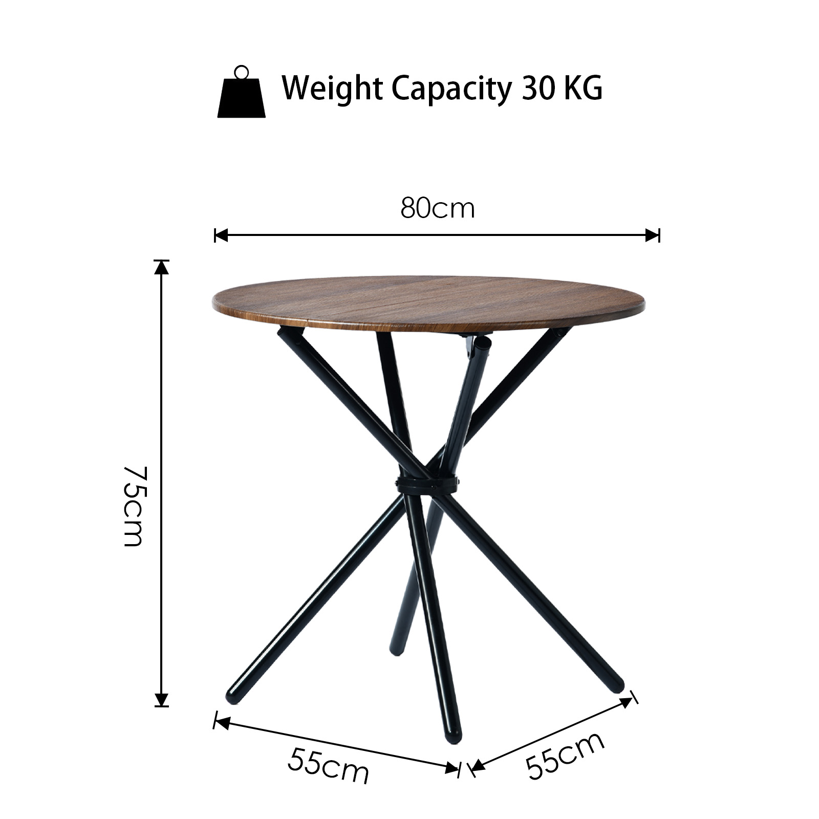 Table de Salle à Manger Ronde Homy Casa, Table de Cuisine Moderne en Bois de 31,5 po avec Pieds en Métal