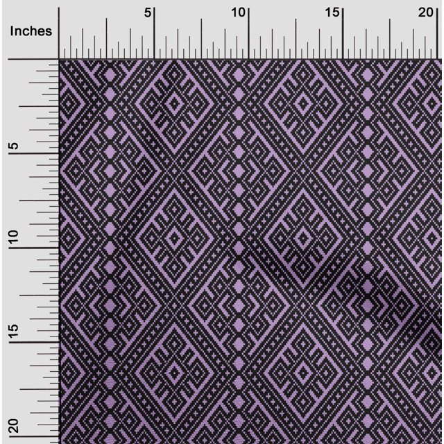 oneOone Polyester Lycra Fabric Ethnic Geometric Flame Stitch Printed Fabric 1 Yard 56 Inch Wide
