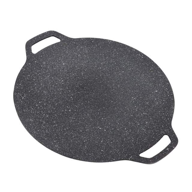 Poêle de Cuisson en Fonte, Poêle-Gril Antiadhésive Poêle à Crêpes Préassaisonnées Poêle Ronde en Fonte pour la Randonnée