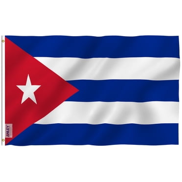 Anley Breeze Drapeau Cubain 3 X 5 Pieds - Couleur Vive et Résistant à la Décoloration UV - En-Tête en Toile et Double Piqûre - Drapeaux Nationaux Cubains en Polyester avec Oeillets en Laiton 3 X 5 Pi