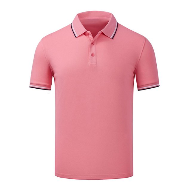 Innerwin Chemise Couleur Unie Col en V pour Hommes Haut Quotidien Col à Revers Polo Doux Rose Rose (2099) 4TG