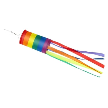 Cerfs-volants - Catégorie de Produit Cerfs-Volants Titre de Produit Éolienne de 40 Pouces Éolienne Rayée Colorée et Brillante Décoration de Jardin LGBT Drapeau Longue Queue