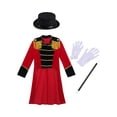 thumbnail image 3 of Lejafay Costume de Maître de Piste de Cirque pour Garçon Costume de Magicien de Performance Queue-de-Pie à Franges avec Ensemble d'Accessoires Rouge 12, 3 of 5