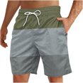 thumbnail image 1 of Plebaso Men's Beach Shorts Color Block Drawstring Casual Shorts Trendy Summer Vacation Shorts for Men, 1 of 4