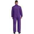 thumbnail image 2 of Runhomal Men's Long Sleeve Coveralls Dustproof Durable Button Up Work Overalls Jumpsuits Workwear Purple L, 2 of 5
