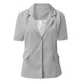 thumbnail image 3 of TIMIFIS Blazer Cardigan for Women Short Sleeve Open Front Cardigan Solid Color Jacket Work Office Blazer Outfall Business Clothes, 3 of 4