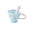 Blue, variant on Dvumao Ceramic Flower Coffee Mug with Heart Handle, Floral Tea Cup with Spoon & Gift Box, Mother's Day & Birthday Present